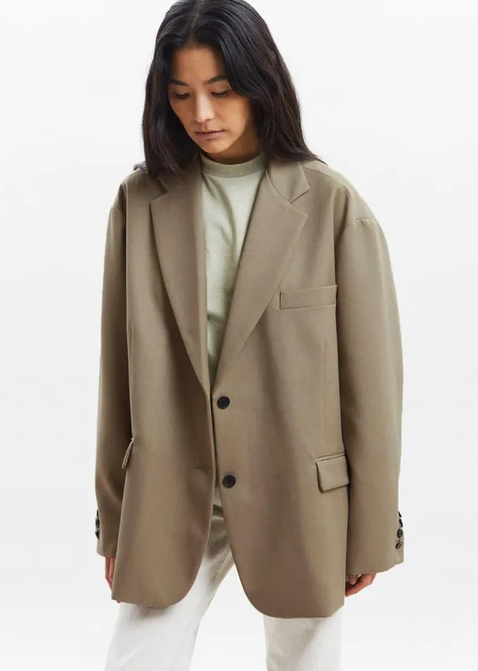 Women The Frankie Shop Outerwear Frankie Oversized Boyfriend Blazer Desert Taupe