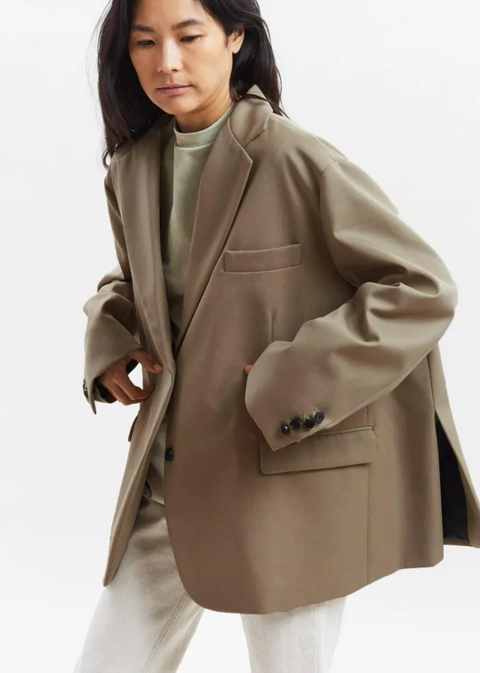 Women The Frankie Shop Outerwear Frankie Oversized Boyfriend Blazer Desert Taupe