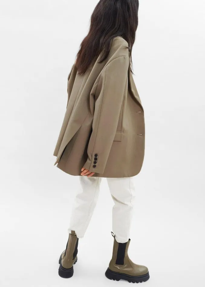 Women The Frankie Shop Outerwear Frankie Oversized Boyfriend Blazer Desert Taupe