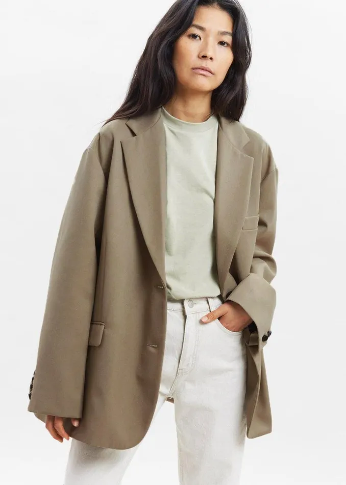 Women The Frankie Shop Outerwear Frankie Oversized Boyfriend Blazer Desert Taupe