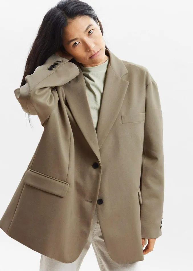 Women The Frankie Shop Outerwear Frankie Oversized Boyfriend Blazer Desert Taupe