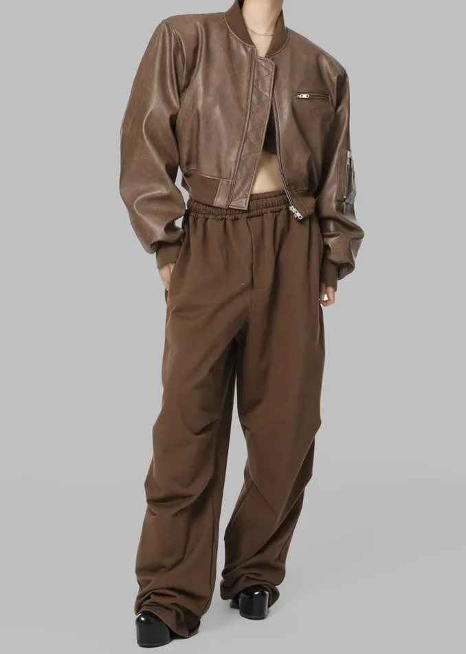 Women The Frankie Shop Outerwear Gae Faux Leather Cropped Bomber Brown