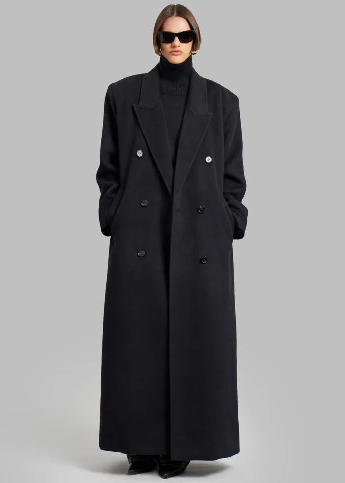 Women The Frankie Shop Outerwear Gaia Double Breasted Coat Black