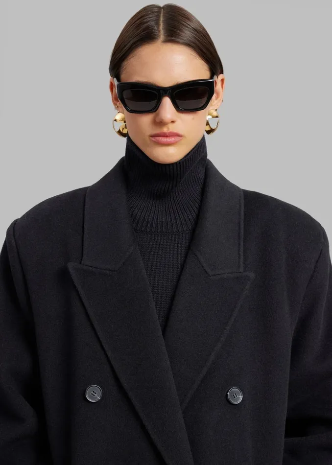 Women The Frankie Shop Outerwear Gaia Double Breasted Coat Black