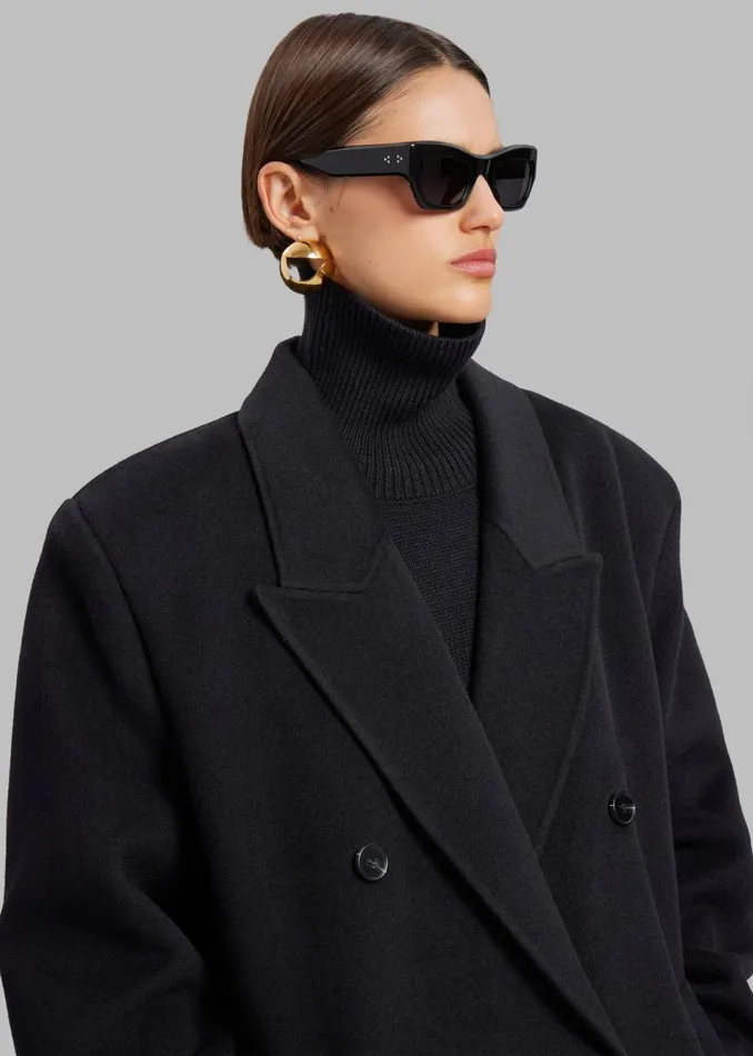 Women The Frankie Shop Outerwear Gaia Double Breasted Coat Black