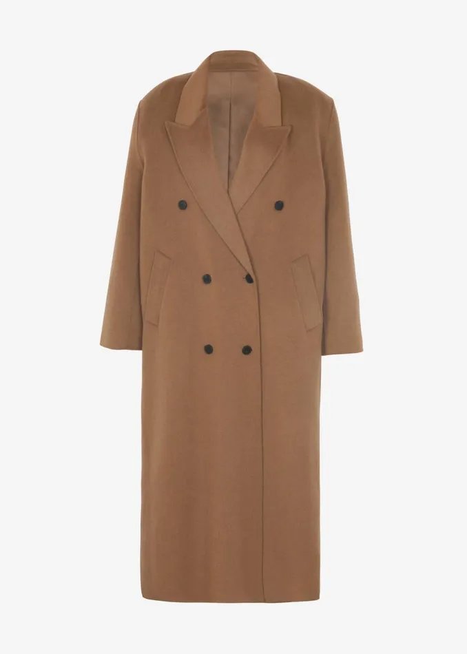 Women The Frankie Shop Outerwear Gaia Double Breasted Coat Camel