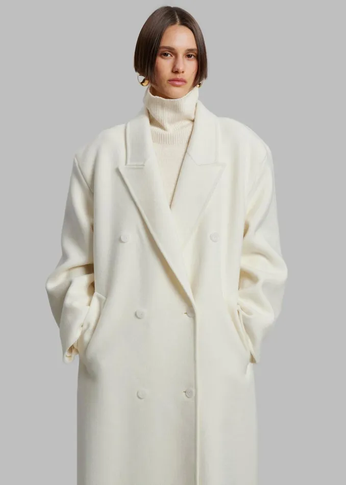 Women The Frankie Shop Outerwear Gaia Double Breasted Coat Ivory