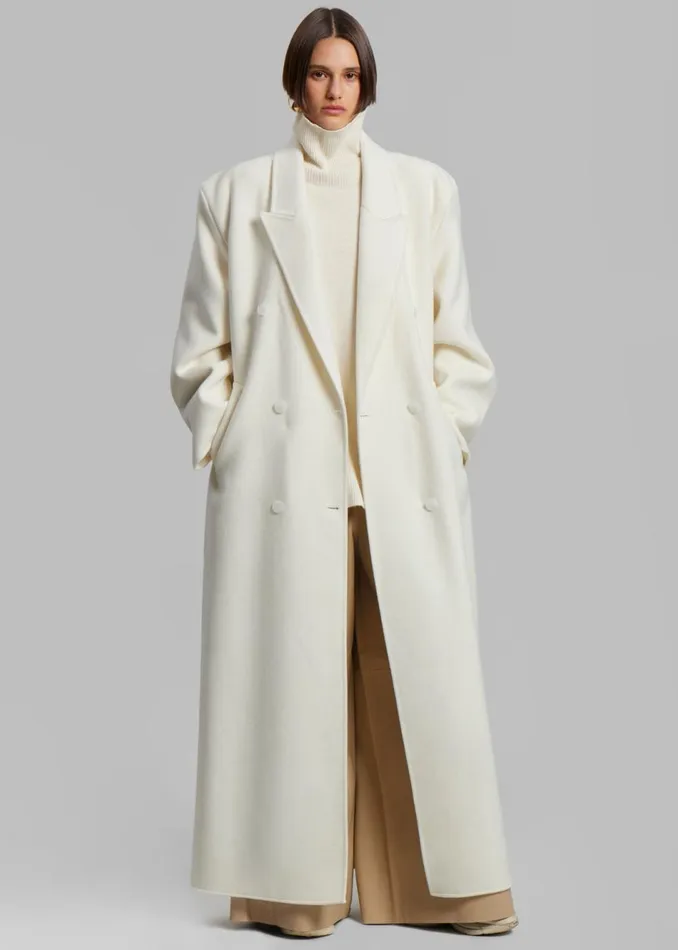 Women The Frankie Shop Outerwear Gaia Double Breasted Coat Ivory