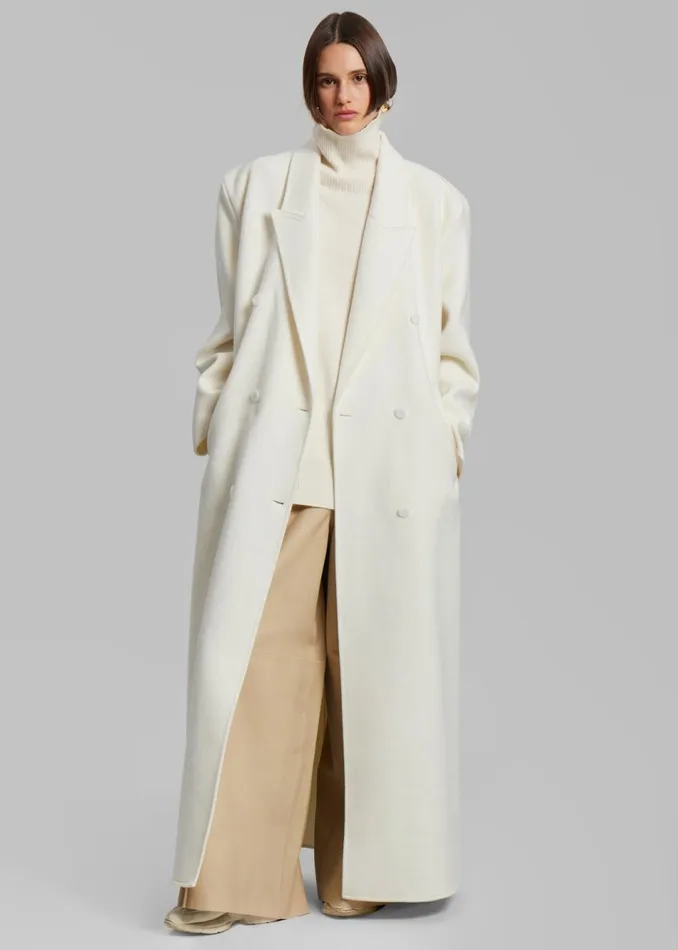 Women The Frankie Shop Outerwear Gaia Double Breasted Coat Ivory