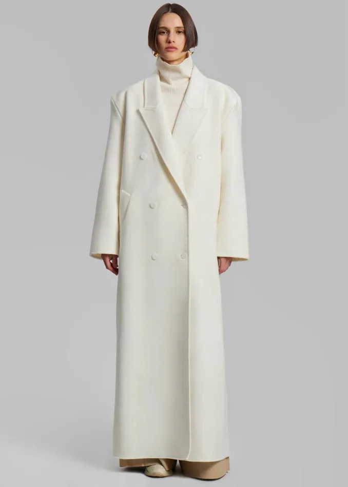 Women The Frankie Shop Outerwear Gaia Double Breasted Coat Ivory