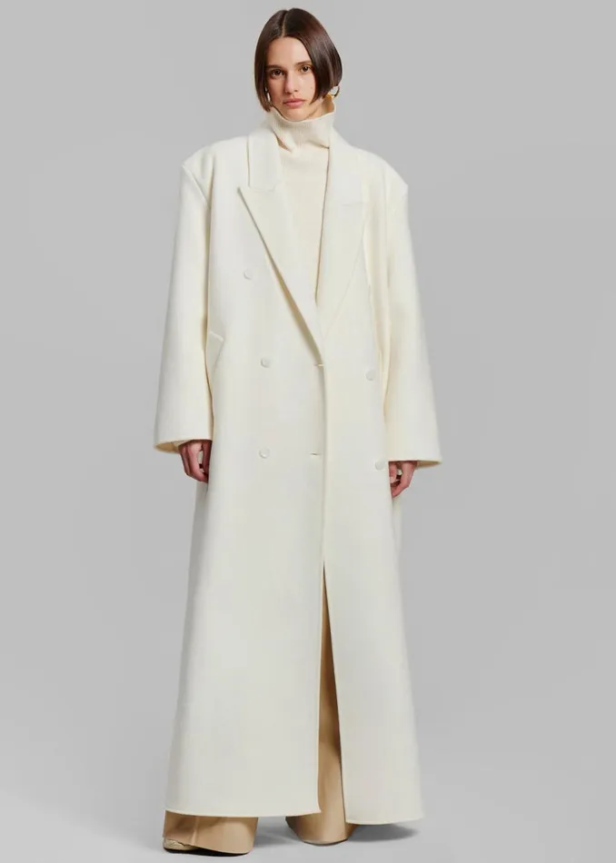 Women The Frankie Shop Outerwear Gaia Double Breasted Coat Ivory