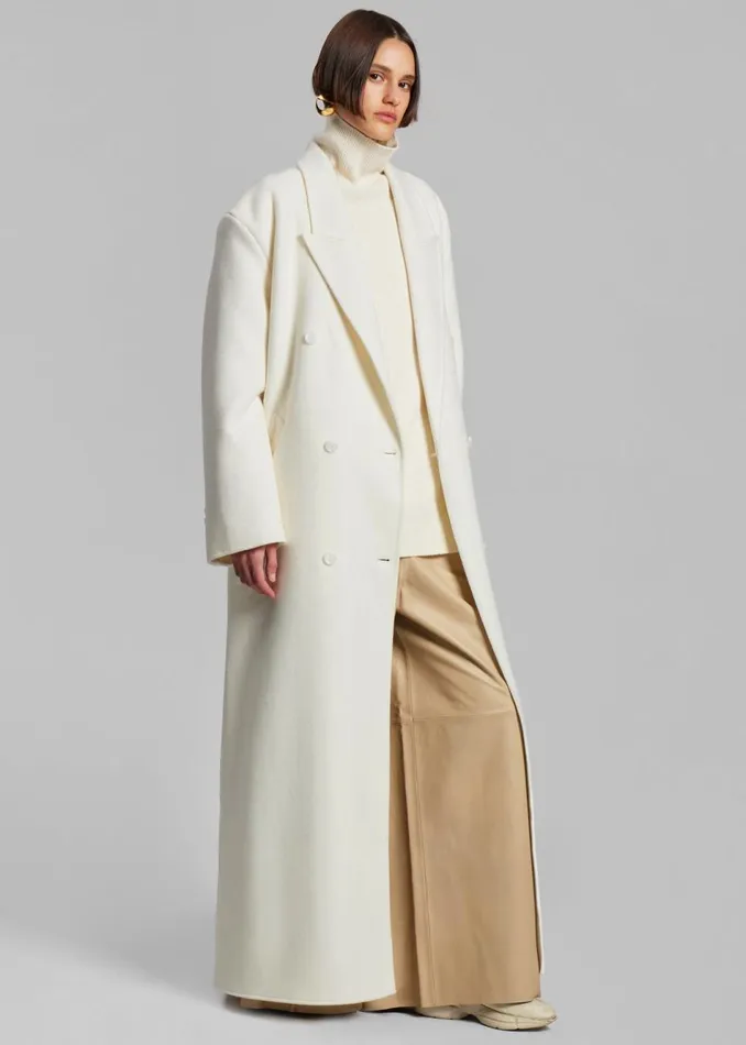 Women The Frankie Shop Outerwear Gaia Double Breasted Coat Ivory