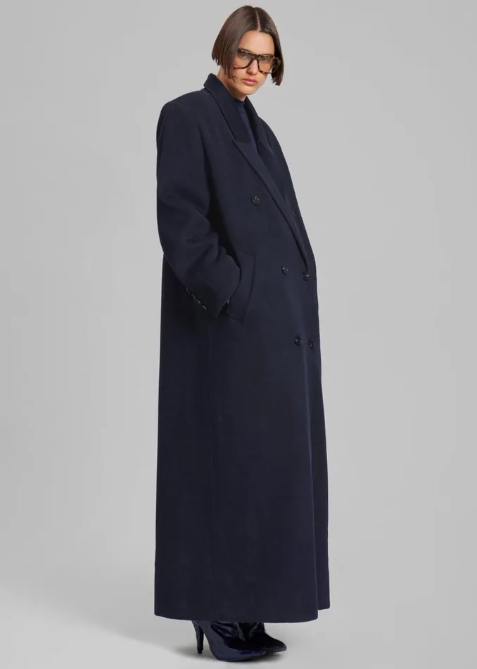 Women The Frankie Shop Outerwear Gaia Double Breasted Coat Navy
