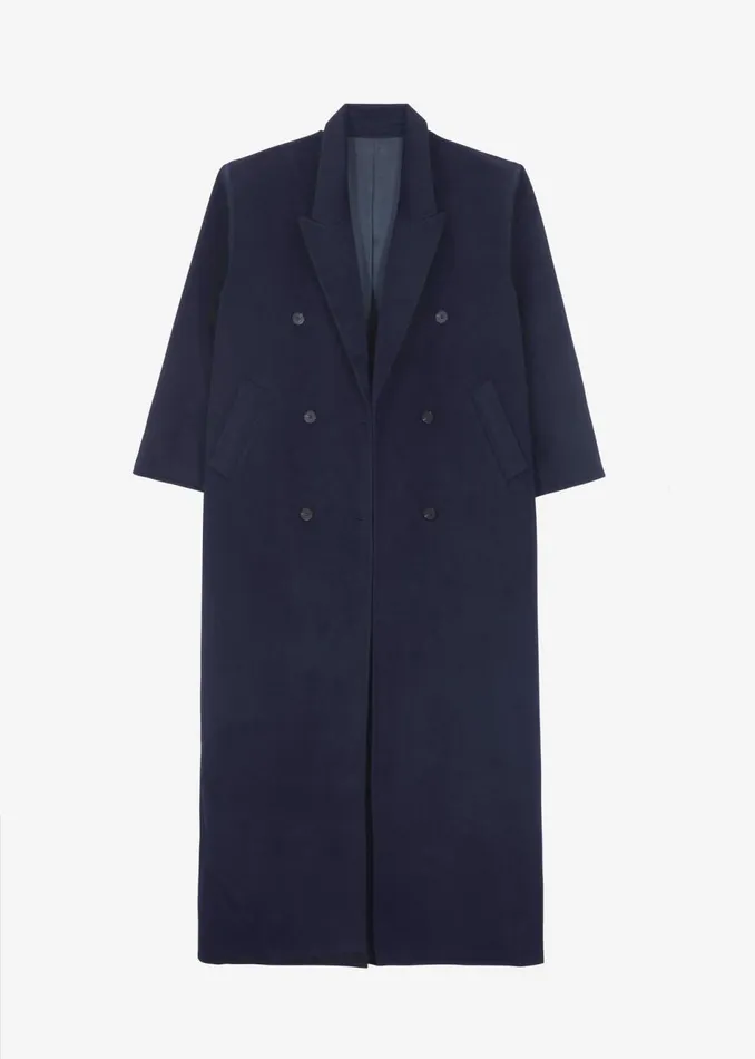 Women The Frankie Shop Outerwear Gaia Double Breasted Coat Navy