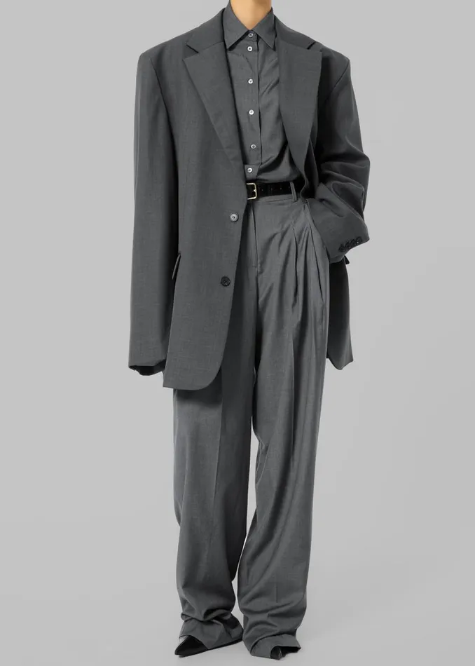 Women The Frankie Shop Outerwear Gelso Oversized Blazer Dark Grey Melange