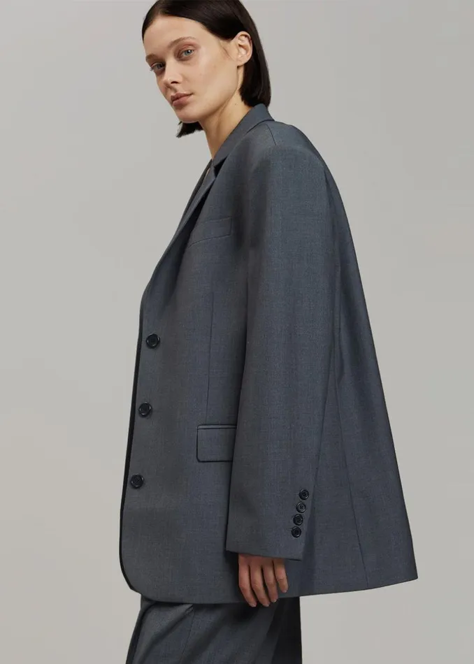 Women The Frankie Shop Outerwear Gelso Oversized Blazer Dark Grey Melange