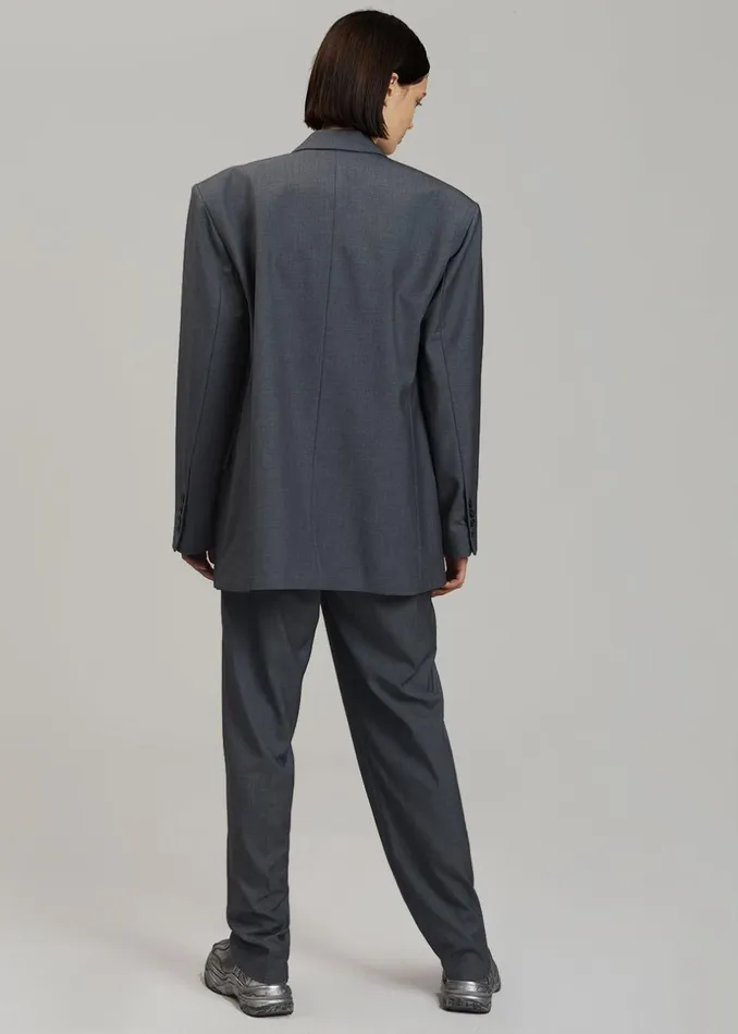 Women The Frankie Shop Outerwear Gelso Oversized Blazer Dark Grey Melange