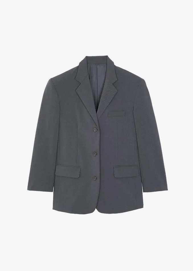 Women The Frankie Shop Outerwear Gelso Oversized Blazer Dark Grey Melange
