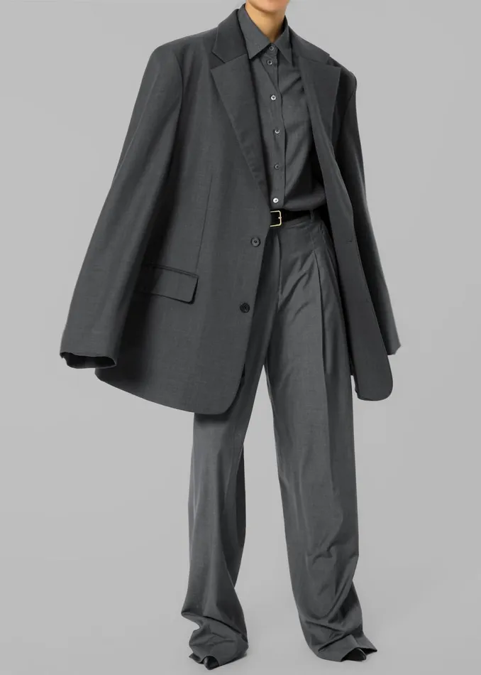 Women The Frankie Shop Outerwear Gelso Oversized Blazer Dark Grey Melange