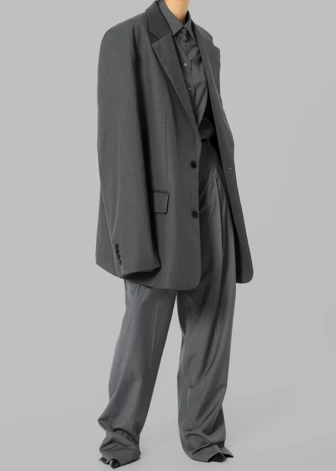 Women The Frankie Shop Outerwear Gelso Oversized Blazer Dark Grey Melange