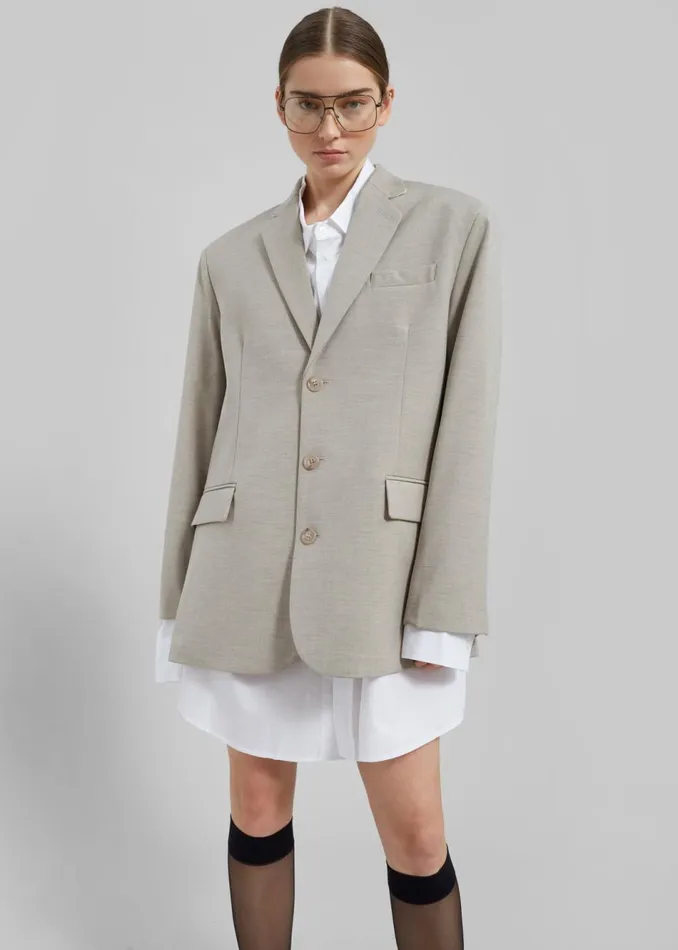 Women The Frankie Shop Outerwear Gelso Oversized Blazer Light Taupe Melange
