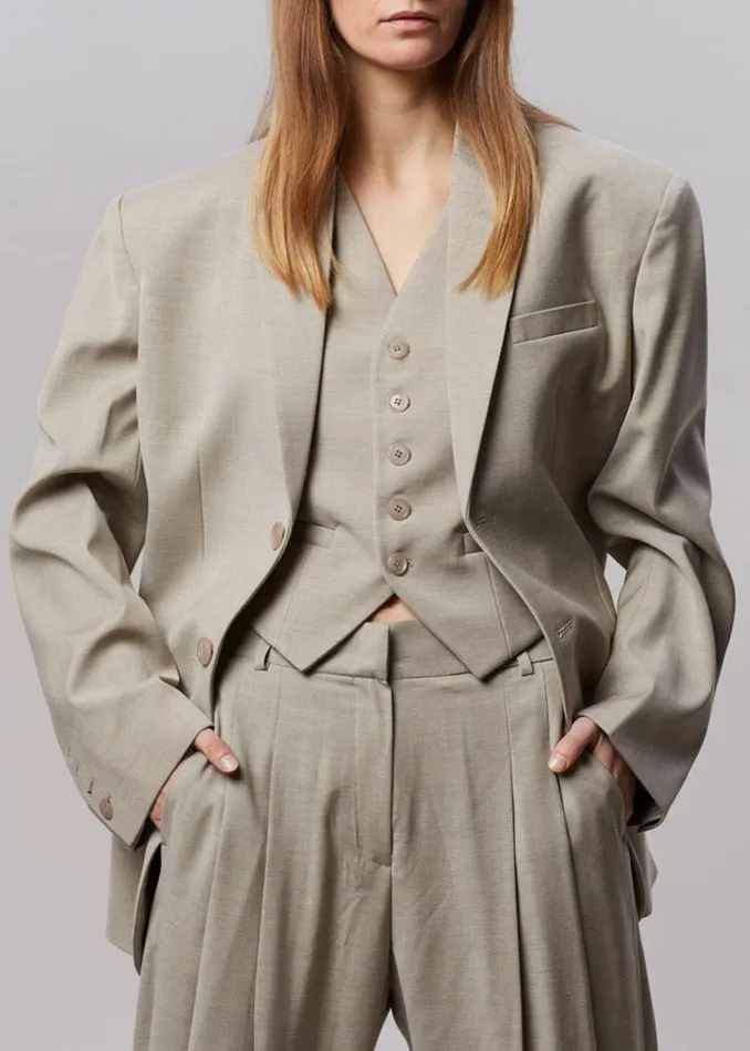 Women The Frankie Shop Outerwear Gelso Oversized Blazer Light Taupe Melange