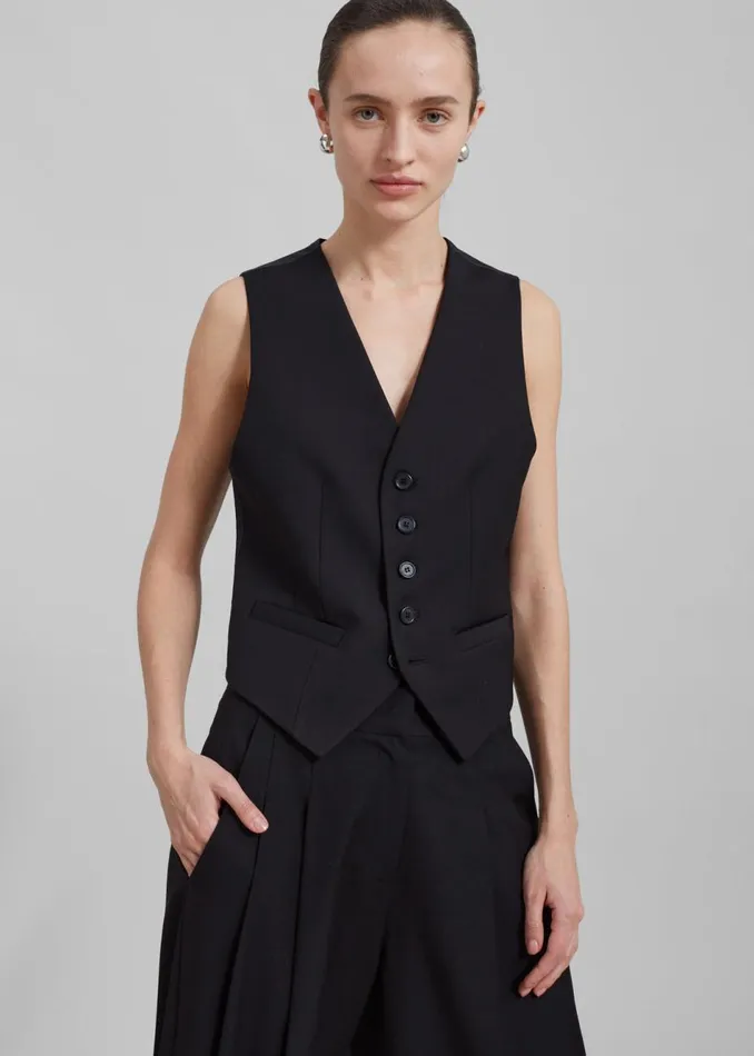 Women The Frankie Shop Outerwear Gelso Waistcoat Black