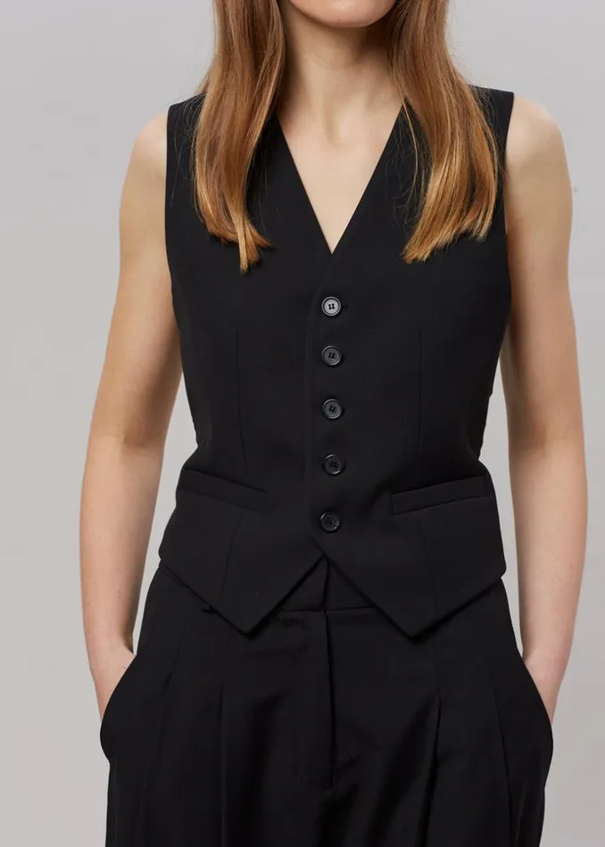 Women The Frankie Shop Outerwear Gelso Waistcoat Black