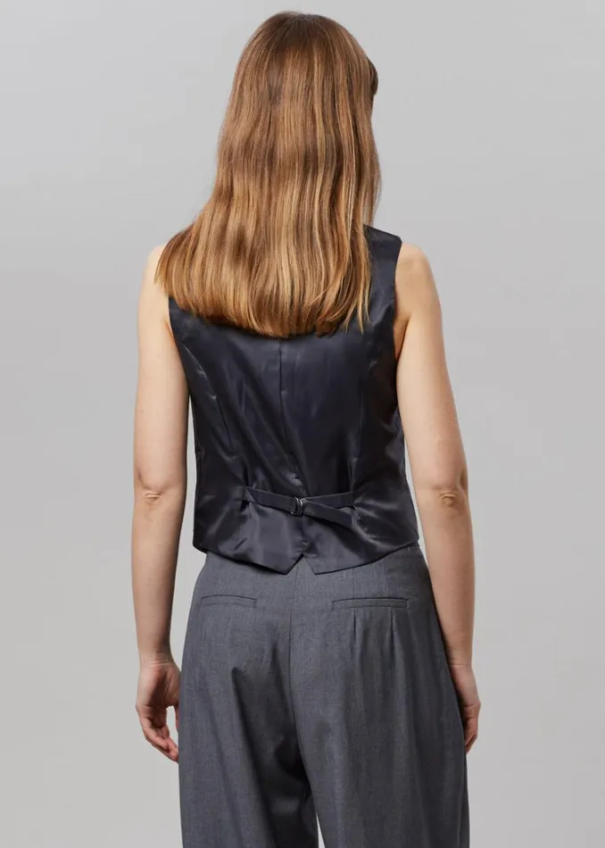 Women The Frankie Shop Outerwear Gelso Waistcoat Dark Grey Melange