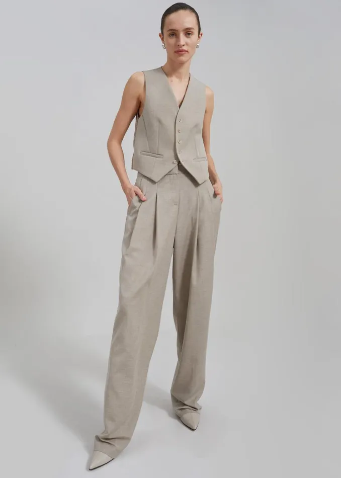 Women The Frankie Shop Outerwear Gelso Waistcoat Light Taupe Melange