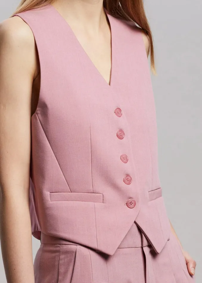 Women The Frankie Shop Outerwear Gelso Waistcoat Rose