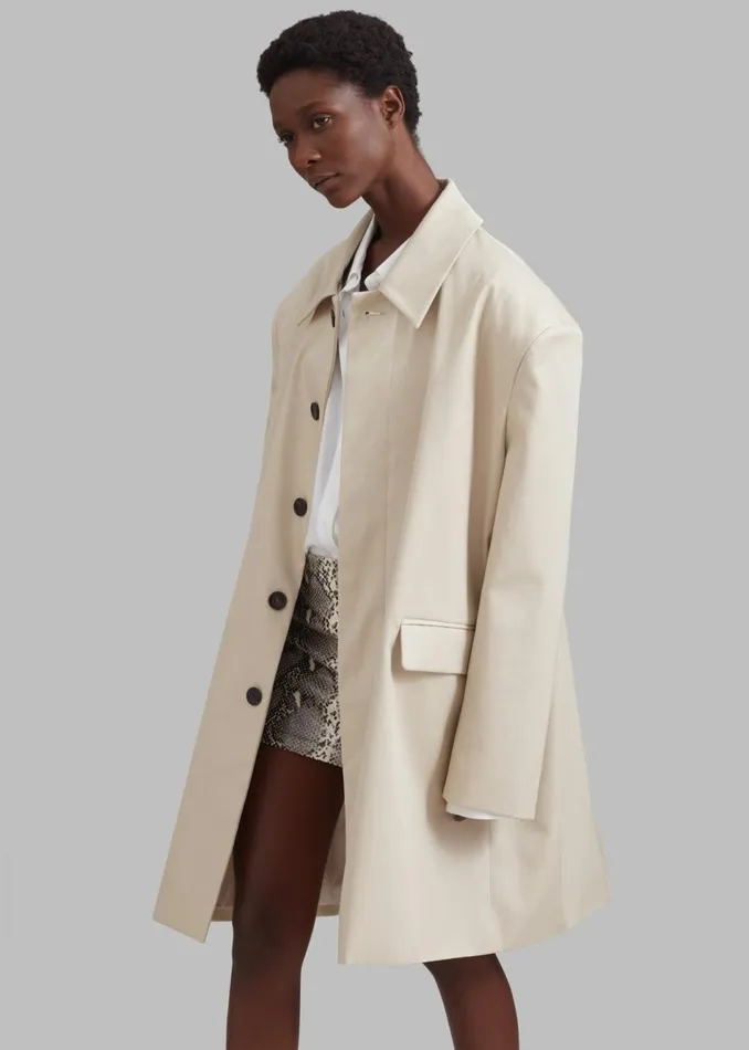 Women The Frankie Shop Outerwear Ghent Padded Shoulder Trench Beige