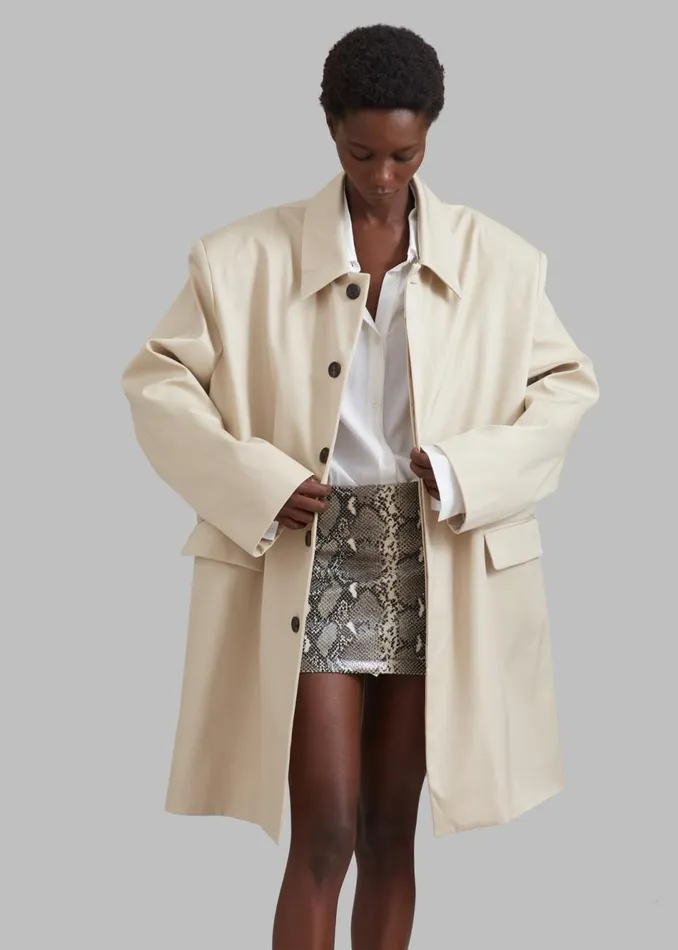 Women The Frankie Shop Outerwear Ghent Padded Shoulder Trench Beige