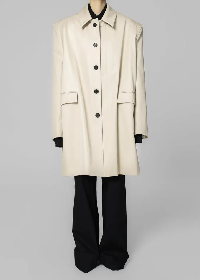 Women The Frankie Shop Outerwear Ghent Padded Shoulder Trench Beige