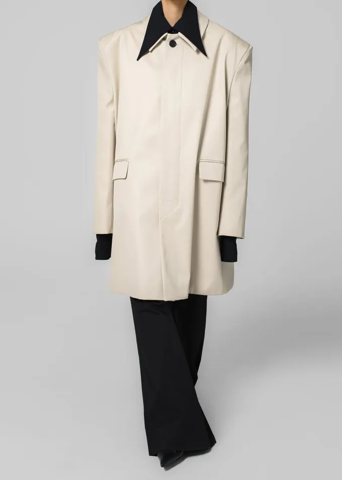 Women The Frankie Shop Outerwear Ghent Padded Shoulder Trench Beige