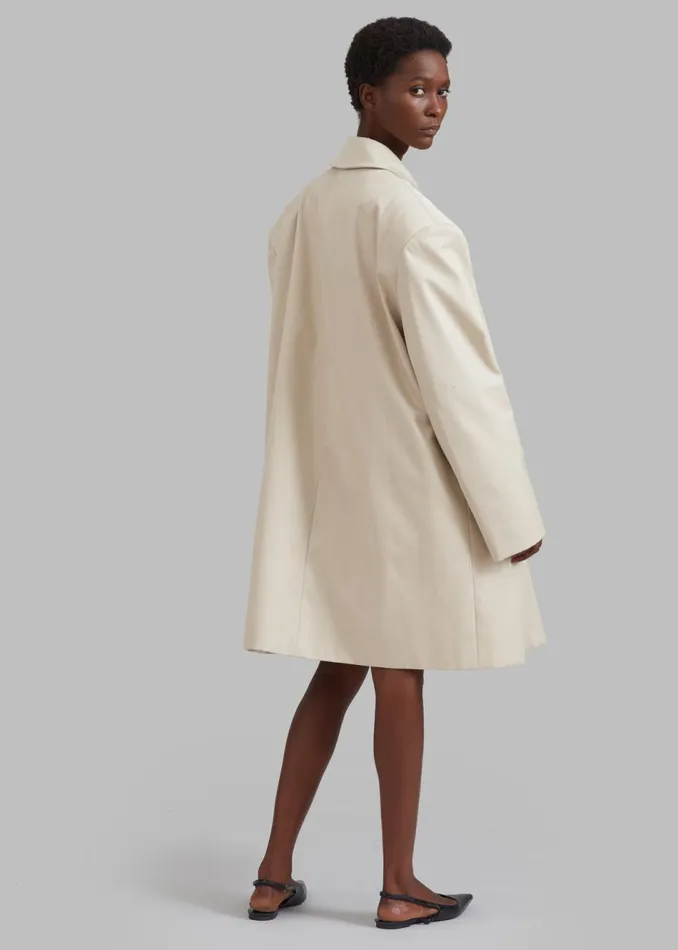 Women The Frankie Shop Outerwear Ghent Padded Shoulder Trench Beige