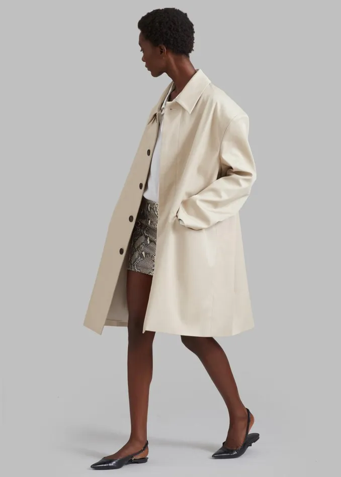 Women The Frankie Shop Outerwear Ghent Padded Shoulder Trench Beige