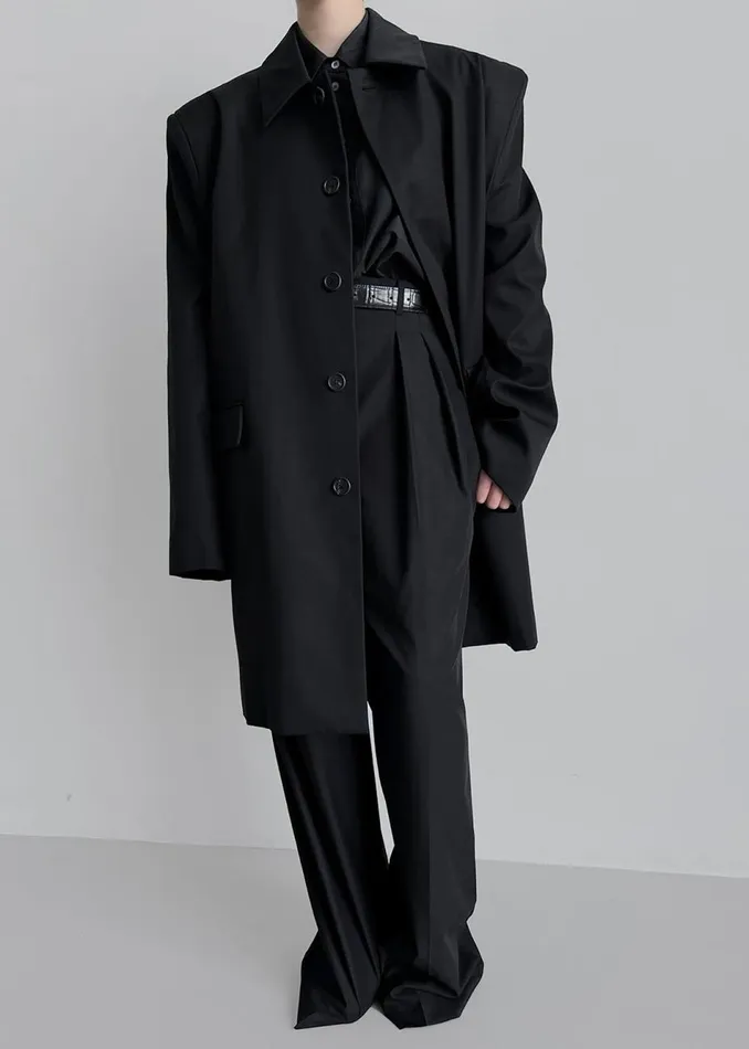 Women The Frankie Shop Outerwear Ghent Padded Shoulder Trench Black