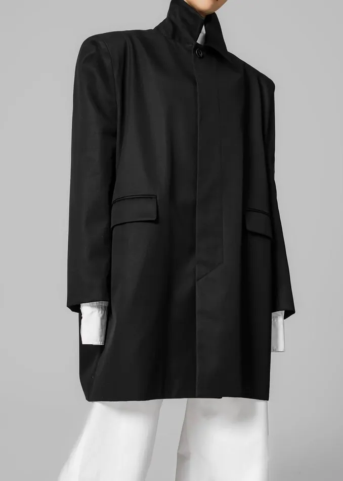 Women The Frankie Shop Outerwear Ghent Padded Shoulder Trench Black