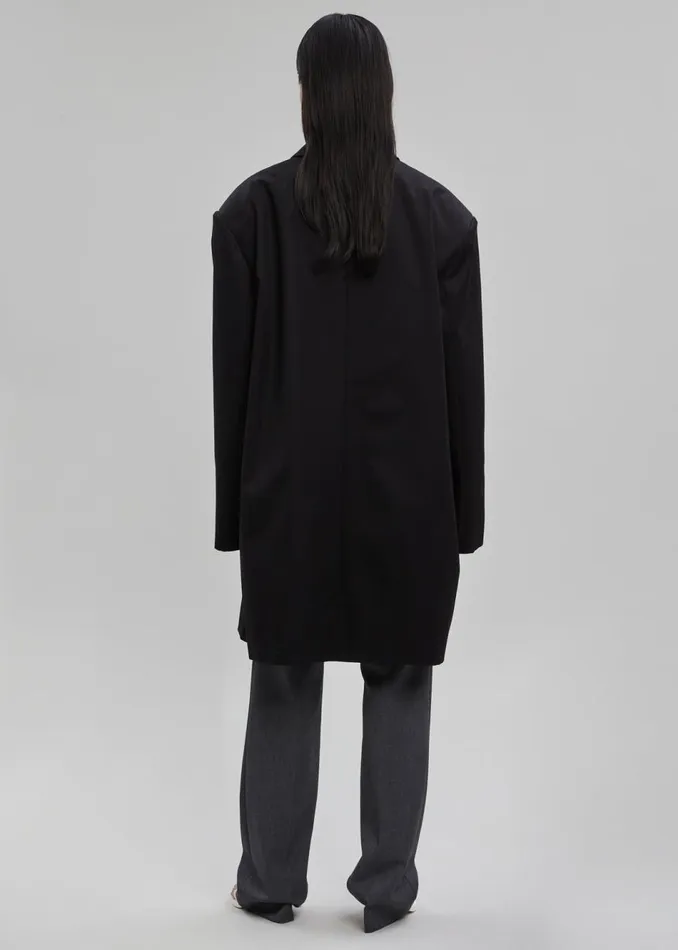 Women The Frankie Shop Outerwear Ghent Padded Shoulder Trench Black