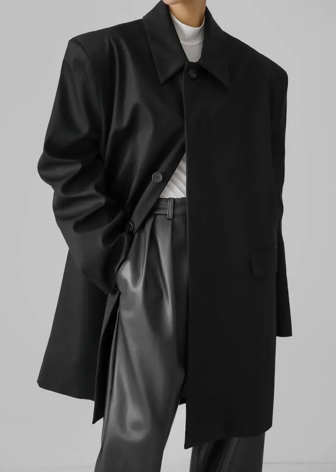 Women The Frankie Shop Outerwear Ghent Padded Shoulder Trench Black