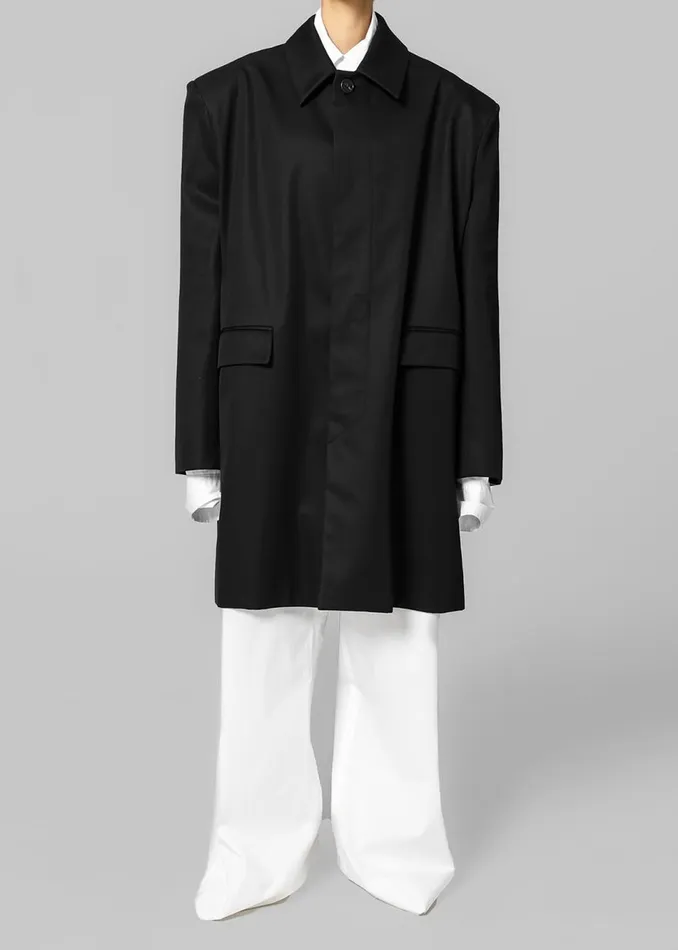 Women The Frankie Shop Outerwear Ghent Padded Shoulder Trench Black