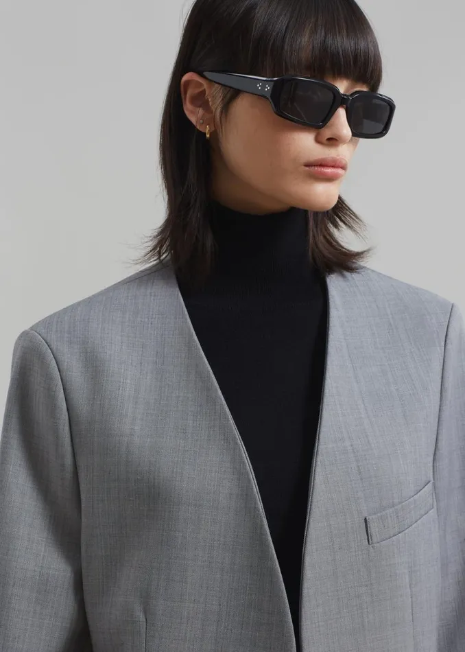 Women The Frankie Shop Outerwear Gillian Collarless Blazer Grey