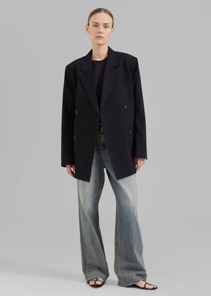 Women The Frankie Shop Outerwear Girona Open Back Blazer Black