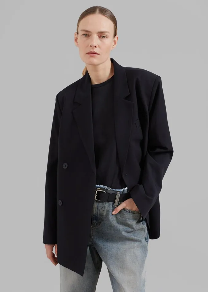 Women The Frankie Shop Outerwear Girona Open Back Blazer Black