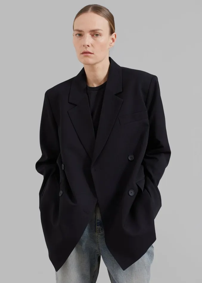 Women The Frankie Shop Outerwear Girona Open Back Blazer Black