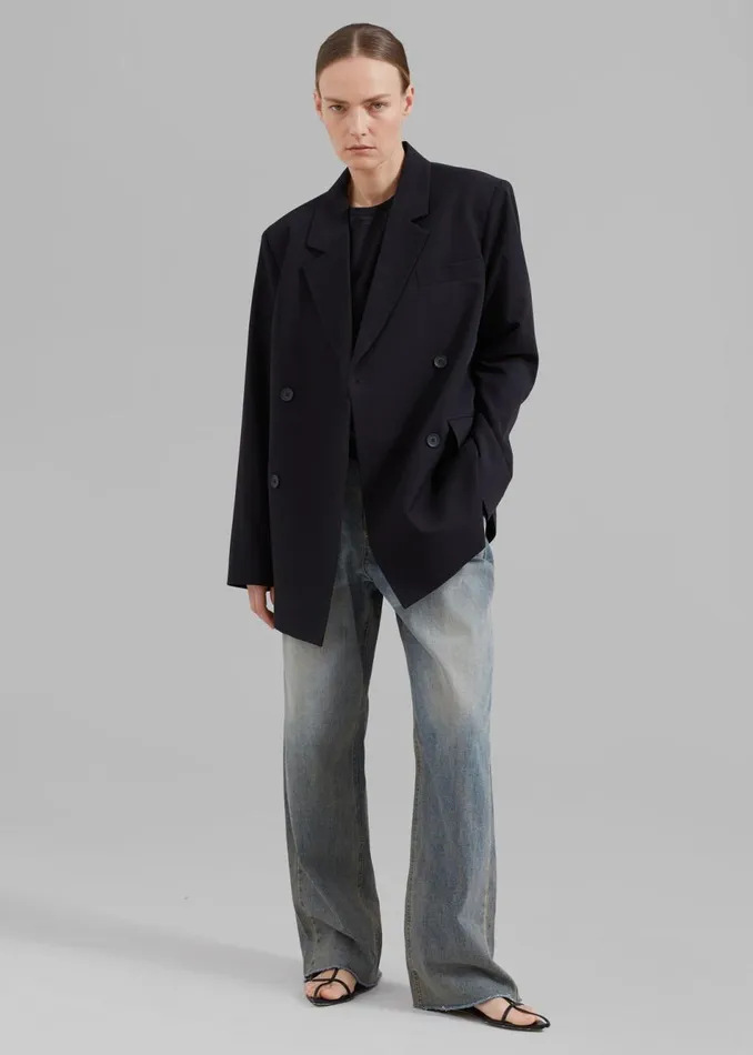 Women The Frankie Shop Outerwear Girona Open Back Blazer Black