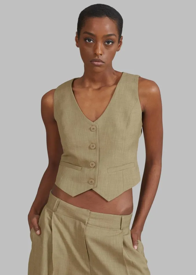 Women The Frankie Shop Outerwear Gladys Vest Khaki