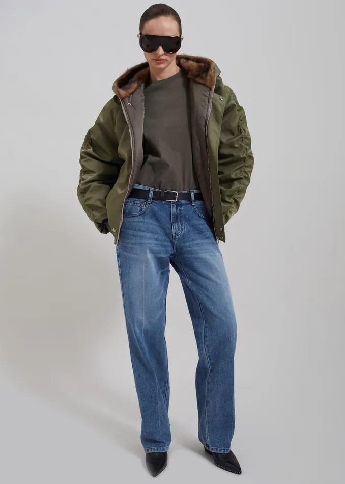 Women The Frankie Shop Outerwear Hayden Faux Fur Bomber Khaki