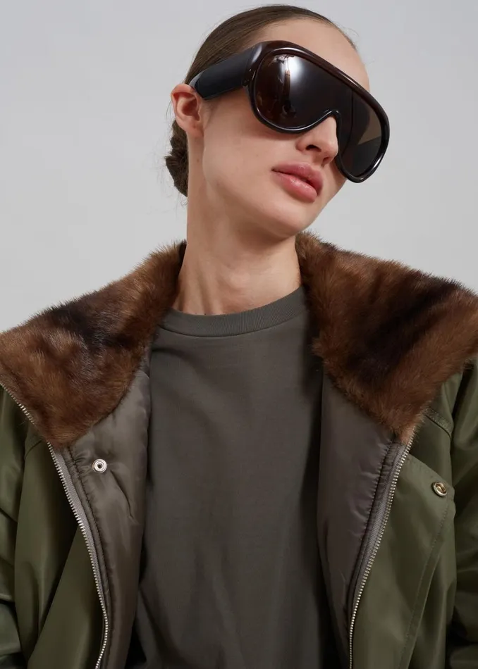 Women The Frankie Shop Outerwear Hayden Faux Fur Bomber Khaki